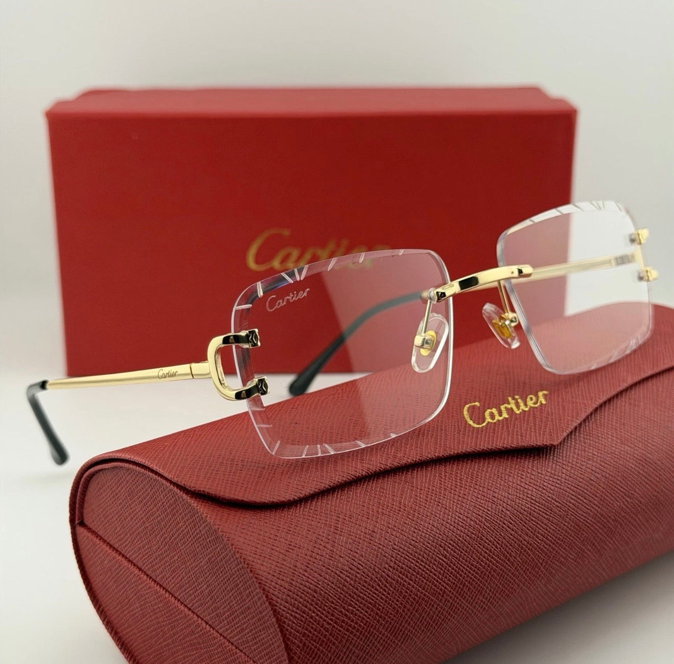 Cartiers Men's Rimless Metal Optical Glasses