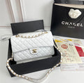 White Chanel Classic Flap Bag
